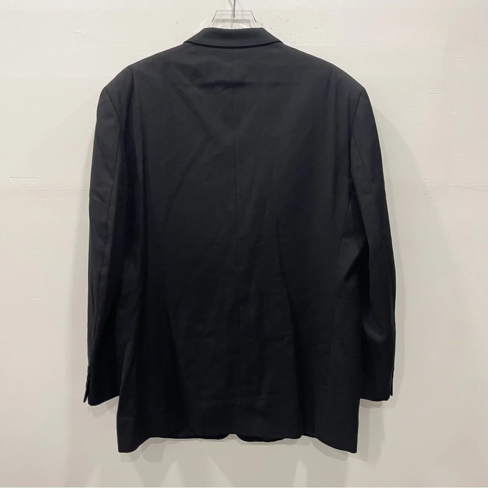 Pavone Soft Zignone Wool Three Button Suit Jacket Size 43 Regular Black